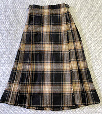 Tartan Kilt Plaid Wrap Wool Skirt Pleated Buckles Child's Waist 22" Hips 35" UK