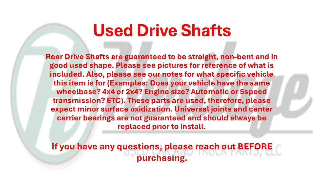 Rear Drive Shaft PN 3W5521101B OEM 2006 Bentley Flying Spur