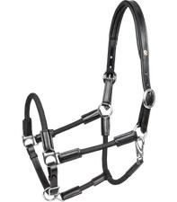 Waldhausen X-Line Lederhalfter Nevada Schwarz/Silber VB Pferdehalfter Leder Voll