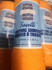 Vintage Knitting Worsted Yarn Made For Eatons SAYELLE 2oz  Orange Lot Of 8