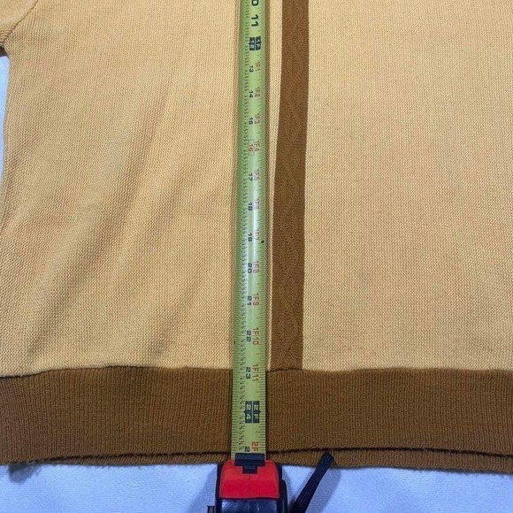 Vintage Richman Brothers Orlon Acrylic Yellow Short Sleeve Mock Neck Sweater M