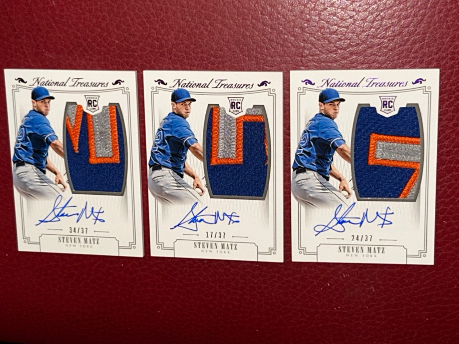 🔥(3) 2015 National Treasures PURPLE STEVEN MATZ Auto RPA *NAMEPLATE* Jersey /37 view 3