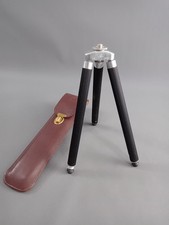 Altes Dreibein INJECTA INES Stativ Foto Kamera Tischstativ Ledertasche Reisen !