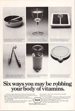 Roche 1977 Vintage Print Ad Six Ways Robbing Body Vitamins Health