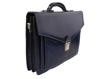 TIME RESISTANCE The Magus Herren Tasche Blau Vachetta Leder Aktentasche UVP320*