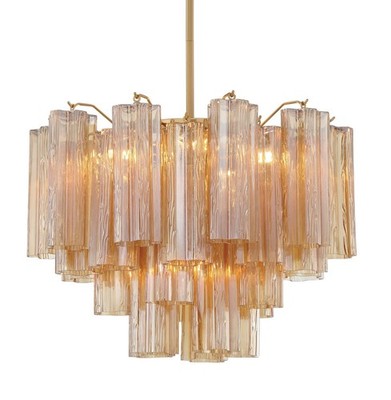 Crystorama Lighting Group Chandelier Addis 6 Light 20''W Waterfall - Brass