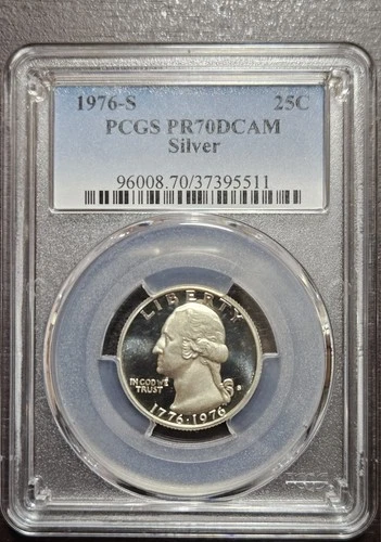 1976-S Washington Quarter Silver PR70 DCAM PCGS Certified