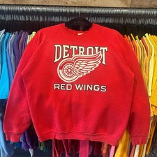Vintage 90s Detroit Red Wings NHL red color crewneck sweatshirt VK07160
