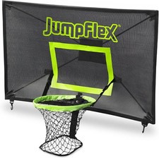 JumpFlex Basketballkorb Korb Trampolin Basketballkorb Netz Ball Schwarz Grün Set