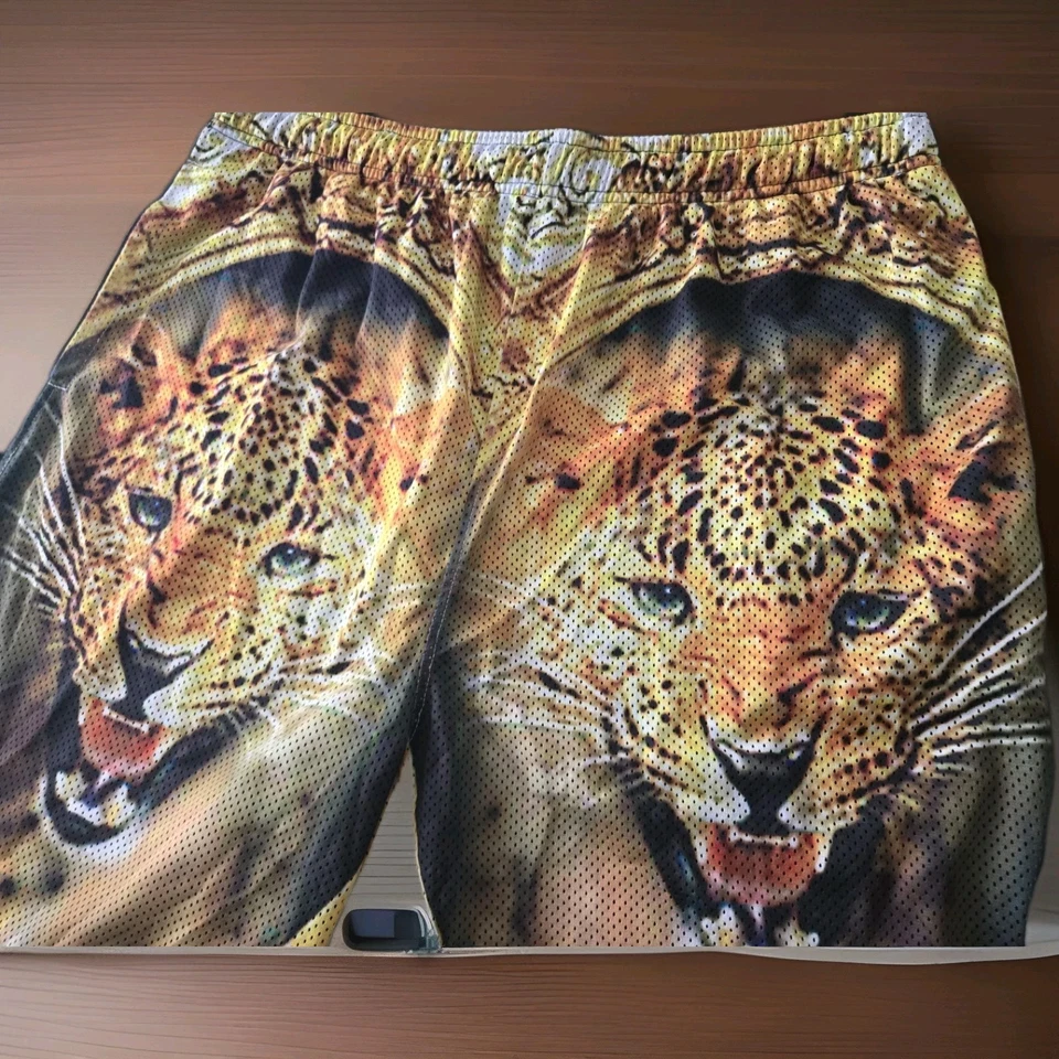 Pantalones Cortos OLD SKOOL Doble Leopardos Ropa Urbana Años 90 Y2K Hip Hop Patín Callejero Talla XL Foto 4 de 4