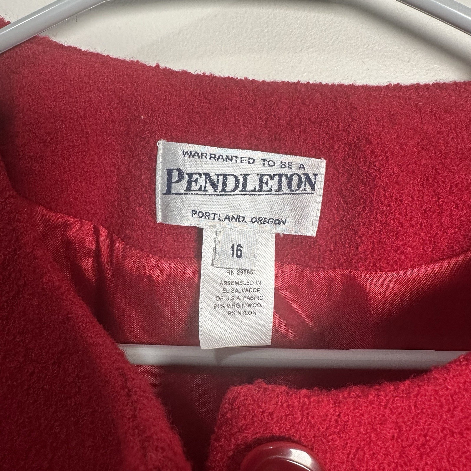 VTG Pendleton Blazer Virgin Wool Button Front Jac… - image 2