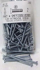 #6-32x2 Flat Head Phillips Machine Screws Steel Zinc Plated (100)
