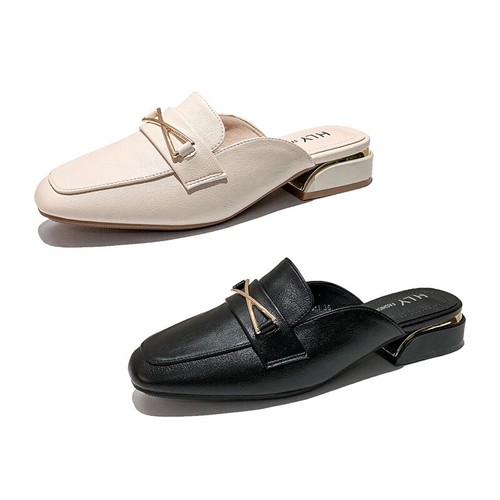 Womens Slip on Loafers Square Toe Backless Flat Mules Slides Casual Office  Shoes | eBay