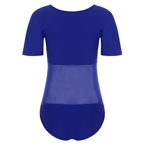 Damen Jumpsuit Knopf Trikot Gymnastik Bodysuit Uniform V-Ausschnitt Oberteile - Picture 40 of 70