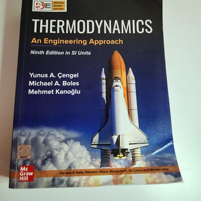Thermodynamics An Engineering Approach 9ED Si Units Cengel McGraw-Hill, used