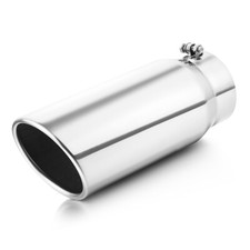 Bolt On Diesel Exhaust Tip 5 Inlet 6 Outlet 15inch Long Silver Stainless Steel