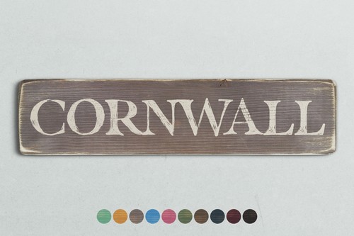 CORNWALL Vintage Style Wooden Sign. Shabby Chic Retro Home Gift - 第 1/4 張圖片