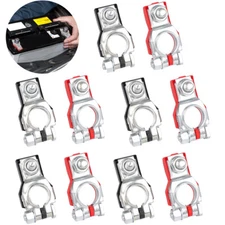 10PCS Universal Battery Terminal Connectors Top Post 5x Positive And 5x Negative