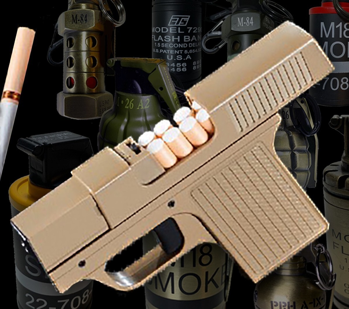 can you light a cigarette with a gun 🔥 Pistol/Gun-Shaped Lighter & Hidden Cigarette Case Holds 10 Cigarettes  **USA**