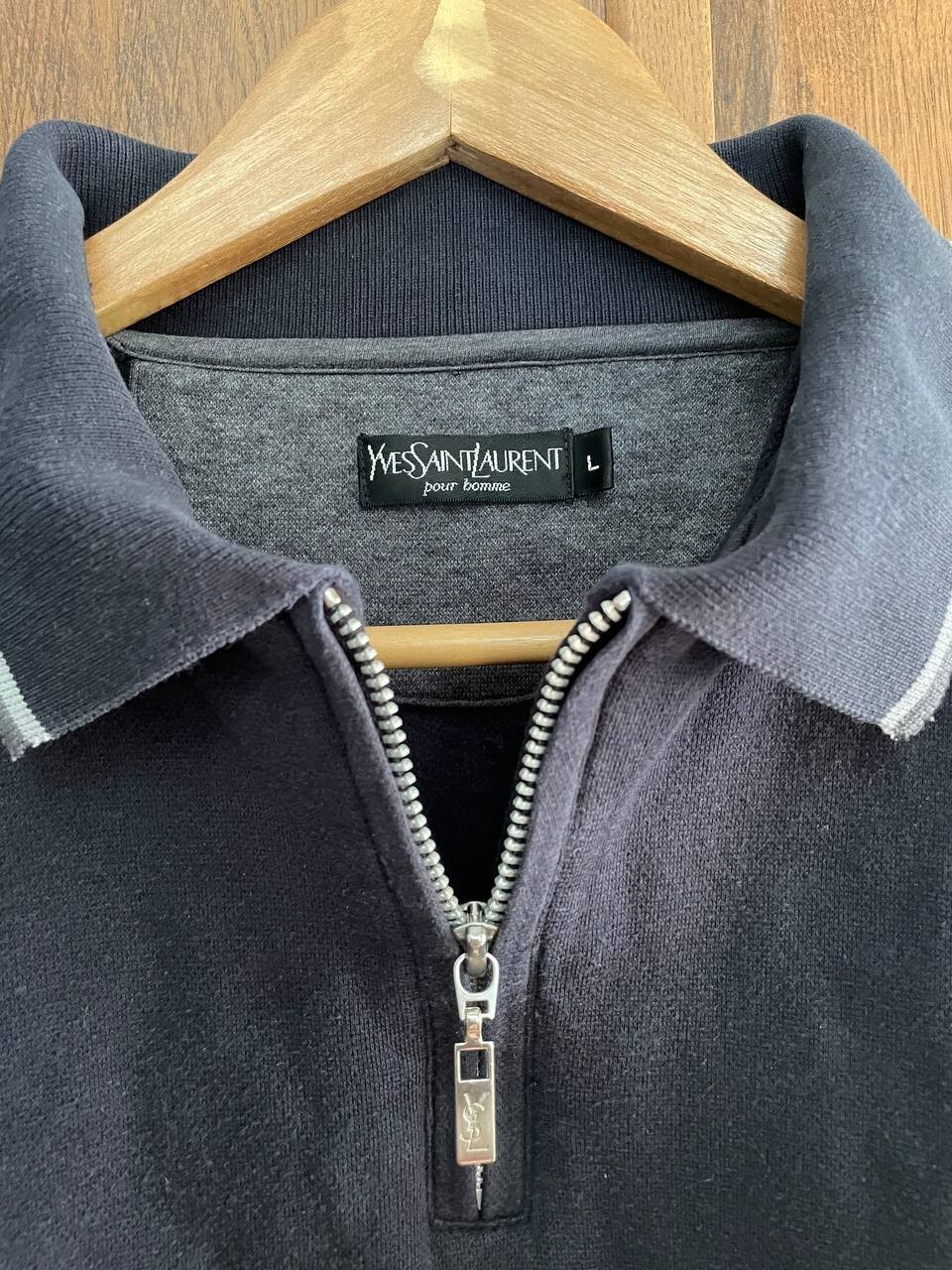 Maglione pullover uomo YSL Yves Saint Laurent vintage 1 4 zip taglia L