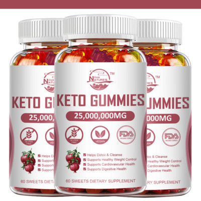 （3 packs）Keto Diet 25,000,000mg Gummies Fat Burner Weight Loss Formula 180 Gummy