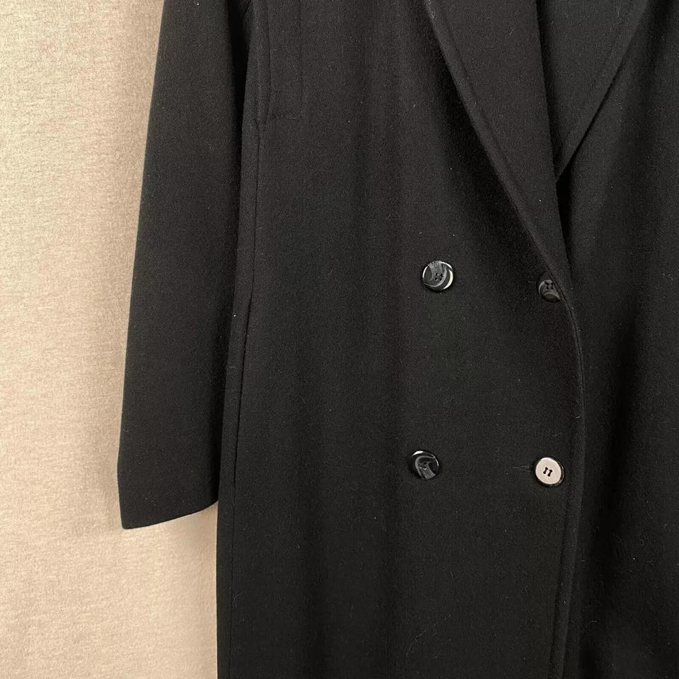 Abrigo de Colección Stephanie Mathews Mujer Negro 100% Lana Talla 14 Petite Long Line Foto 2 de 4