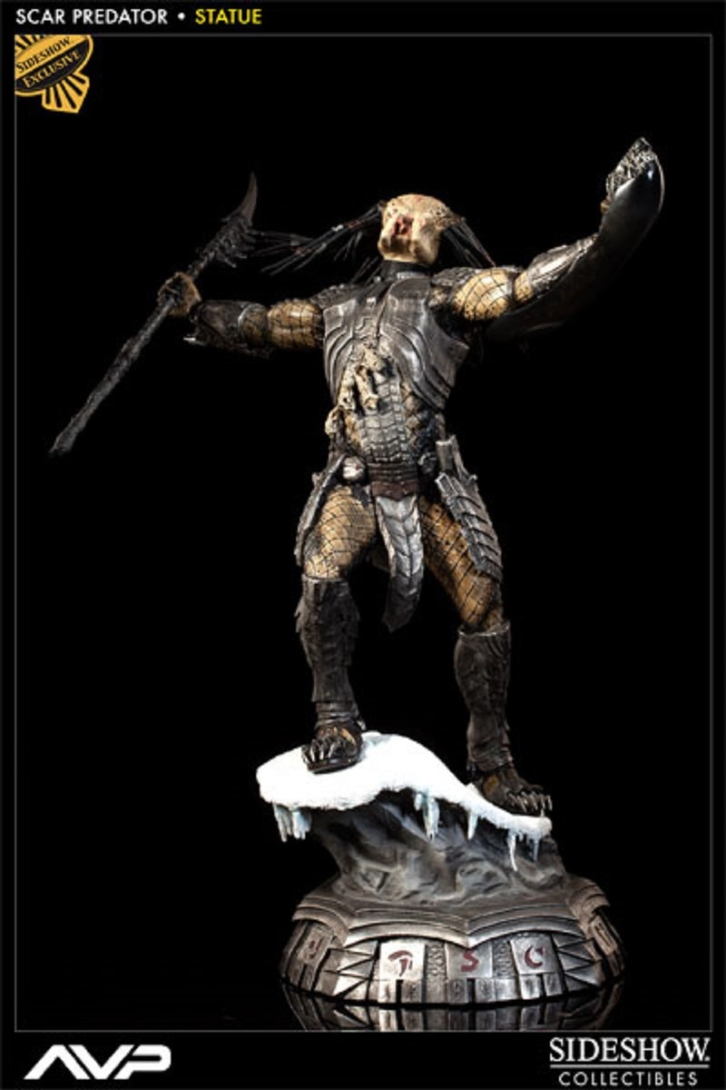 SIDESHOW EXCLUSIVE AVP ALIEN VS PREDATOR: SCAR POLYSTONE STATUE