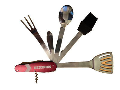 6-in-1 NFL Washington REDSKIN Fold Multi-Tool BBQ Spatula Fork Spoon Knife Brush