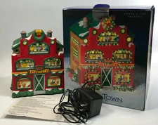 Santa's Toy Factory Little Town USA Fiber Optic Christmas Village Building