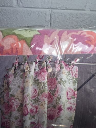 NEW Martha Stewart 1999 Tea Rose Design Shower Curtain Tie-Top “included Floral - Afbeelding 1 van 11