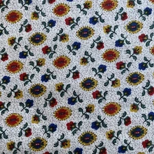 white dot yellow red mini floral log cabin quilt Shelburne museum RJR 1 yard