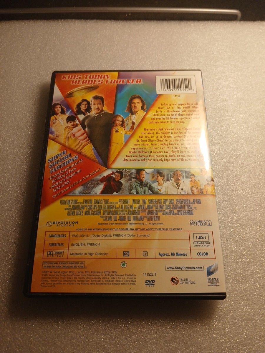 ＤVＤ Zoom: Academy for Superheroes (DVD, 2006) Action, Tim Allen, Kate