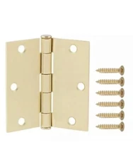 ( 6-pack )  3-1/2 in. Satin Brass Square Corner Door Hinge DOOR REPAIR JAM