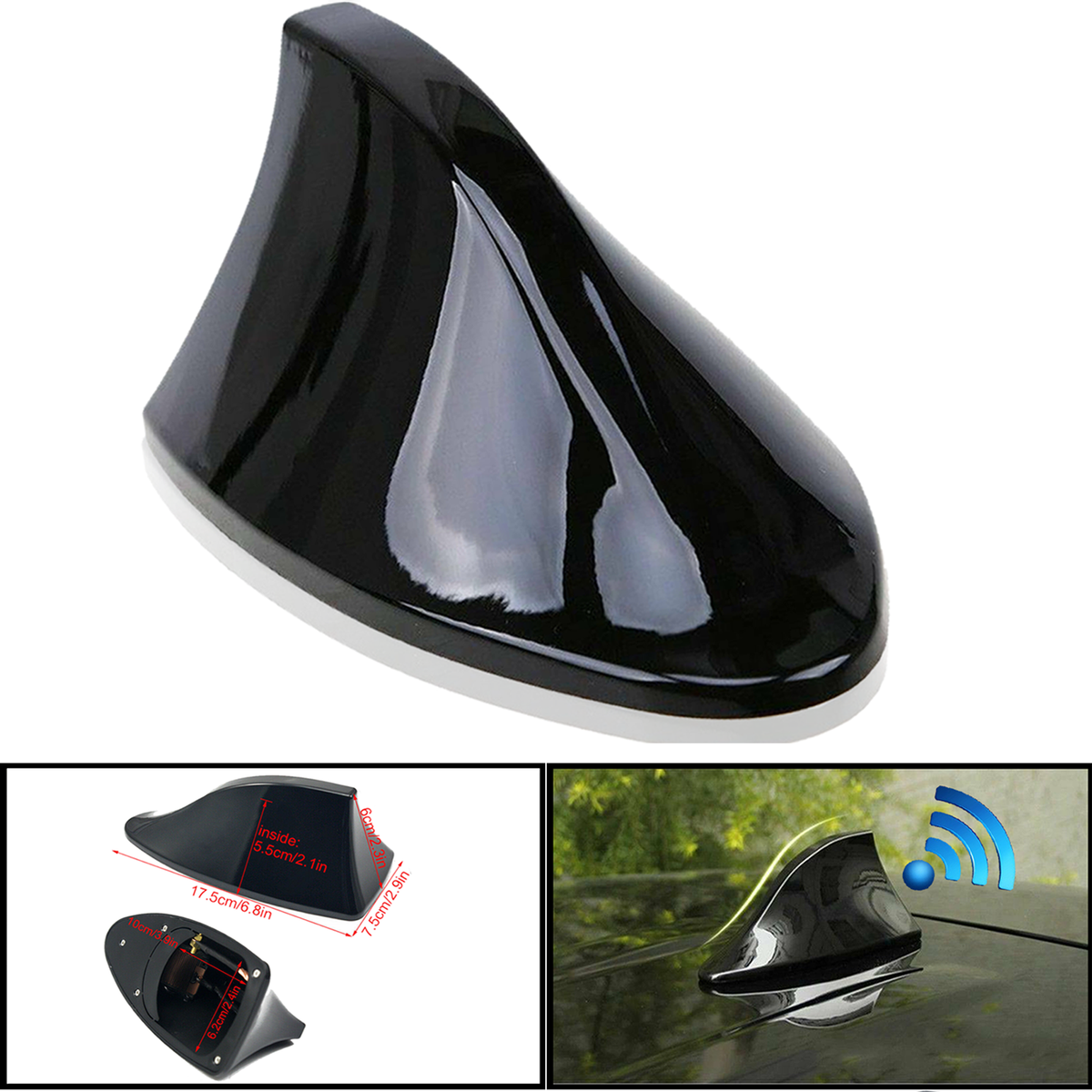 Haaienvin Antenne Voor Jeep Grand Cherokee Renegade – FM/AM, ABS Kunststof, Zwart, Gestroomlijnd Design