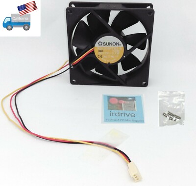 SUNON 90mm x 25mm Dual-Ball Bearing 12V DC 3pin PC Case Cooling Fan KD1209PTB2-6