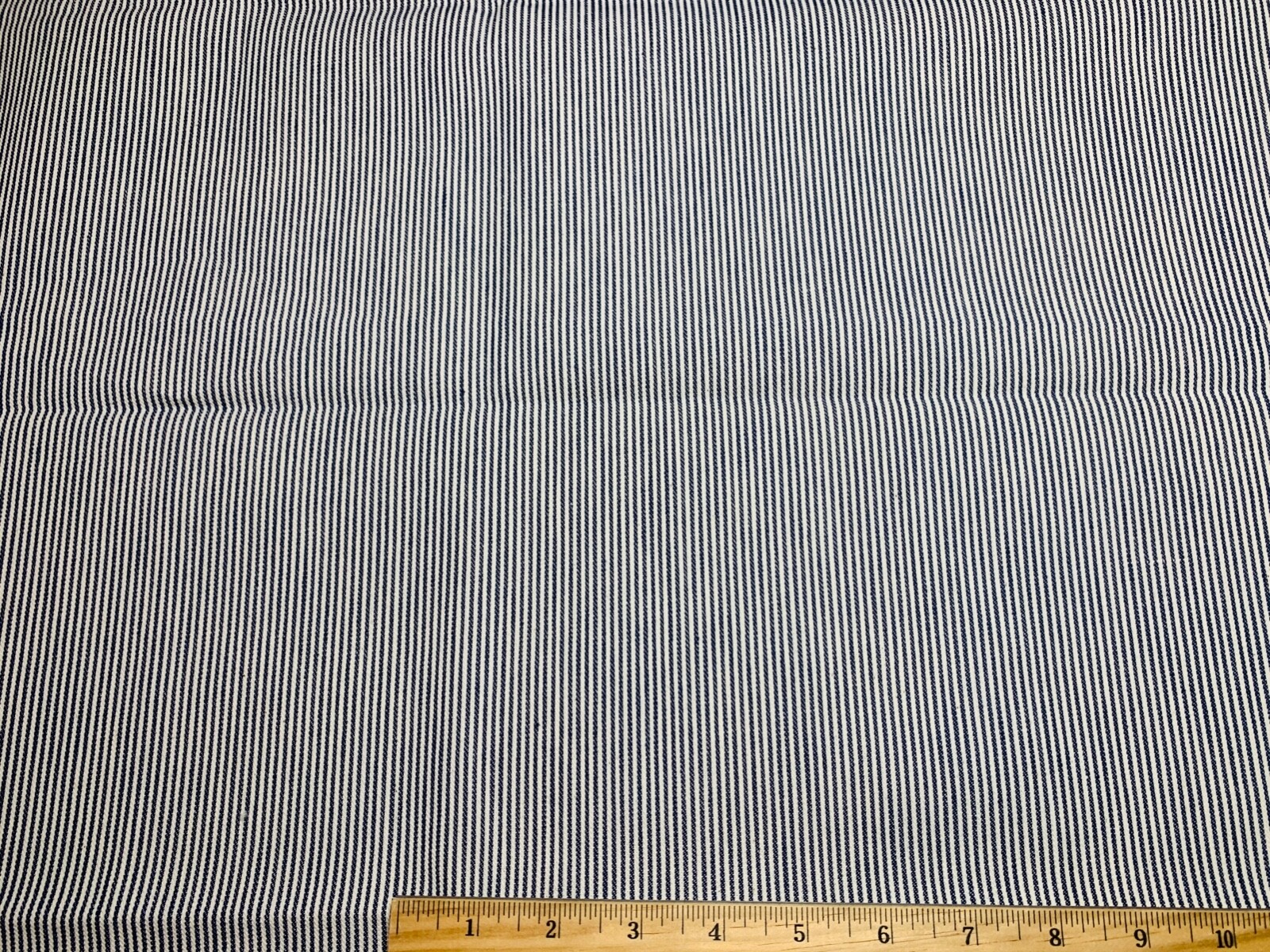 Vintage Cotton Fabric Pillow Ticking Woven Thin Blue Stripes 48"w 25"L