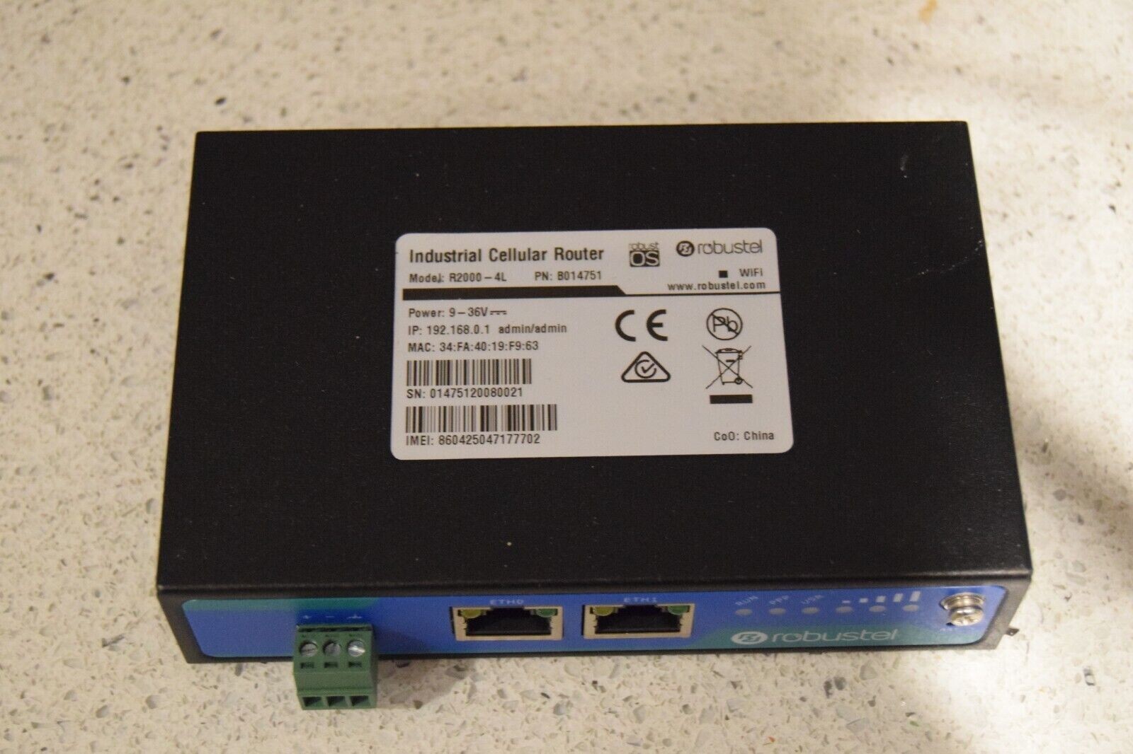 Robustel Cellular Router R2000-4L. Dual SIM VPN Wi-Fi IoT Gateway(basic ...