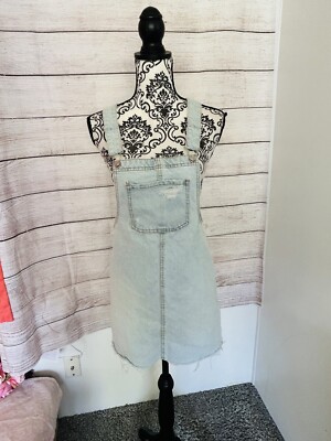 wild fable denim overall dress Women’s Light Wash Distressed Mini Size XS Sizes:5.5 MISSGUIDED Burgundy Off Shoulder US4-6 / UK10 / IT42 / FR38 / S-M Pinafore dress loop waist includes dual