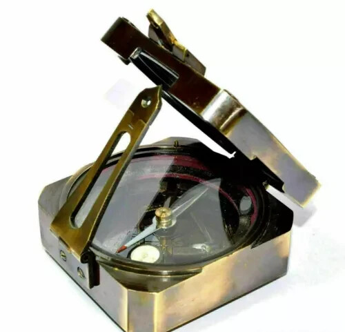 NTIQUE COMPASS SOLID BRASS KELVIN & HUGHES 1917 BRUNTON COMPASS VINTAGE GIFT - 第 2/4 張圖片