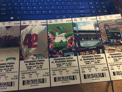 2015 PHILADELPHIA PHILLIES SEASON TICKET STUB PICK YOUR GAME FRANCO NOLA