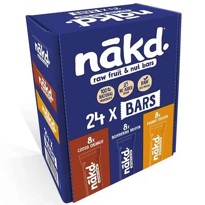 Nakd Yummy Mix Raw Fruit & Nut Snack Bar Gluten Free Variety Natural Pack 24x35g