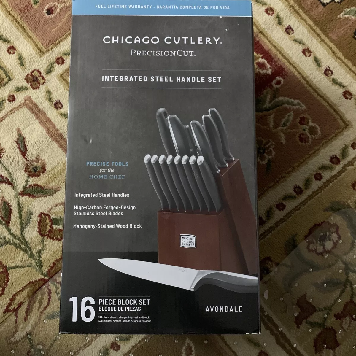 Chicago Cutlery Avondale 16-Piece Kitchen Knife Set with Wood