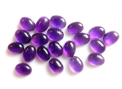 46.30 Cts 20 Pieces Natural Amethyst Oval Cab Lot Loose Gemstone 7X9 MM H-2891 