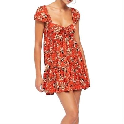 free people pattern play mini dress NWT Free People Pattern Play Mini Blue Floral Dress Cool Combo Medium
