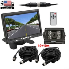 7" Monitor 4PIN Waterproof Night Vision Rear View Camera 2x 10m Forklift Truck