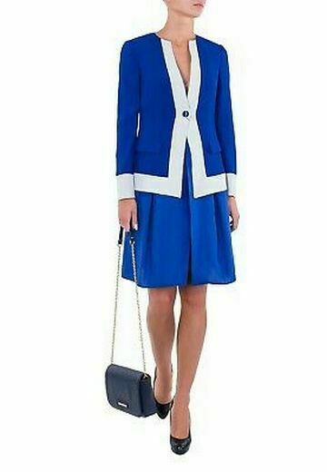 BNWT RRP £590 AUTHENTIC DESIGNER EMPORIO ARMANI BLUE BLAZER SMART JACKET UK10 image 4