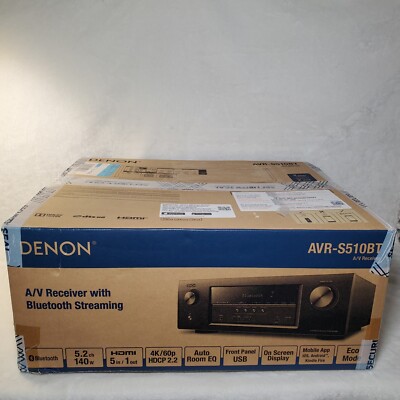 Denon AVR-S510BT 5.2 Channel Full 4K Ultra HD AV Receiver Bluetooth