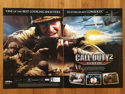 Call of Duty 2: Big Red One PS2 Gamecube Xbox 2005 Poster Ad Art Print Promo PS4