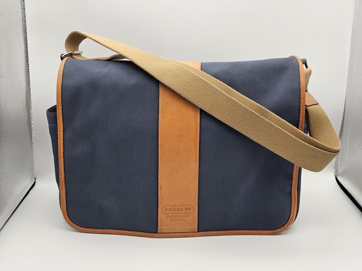 Authentic Coach Transatlantic Messenger Laptop Shoulder Bag Blue
