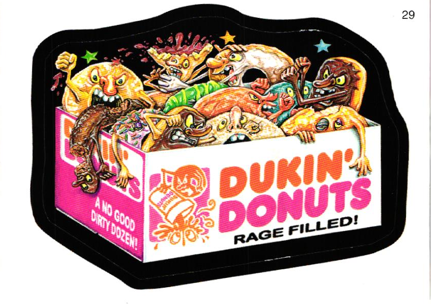 2007 Wacky Packages Series 6 #29 Dukin Donuts Rage Sticker Card